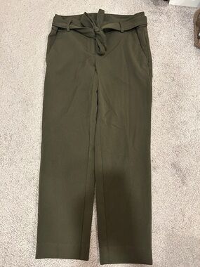 Loft Olive Green Tie-Waist Pants